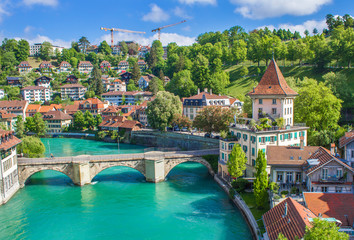 Fototapeta na wymiar View of Bern. View of the river Aare