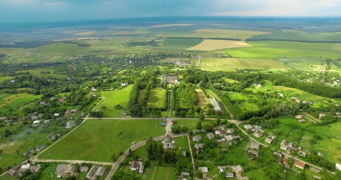 Pidhirtsi, Brody district, Lviv region,Ukraine. Aerial drone view