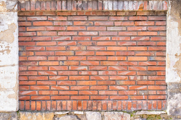 Old brick wall in the frame.