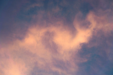 The sky is full of moving clouds. Feel free and enthusiastic. A beautiful color shade suitable for use as a background image.