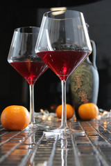 Wine glasses on holiday