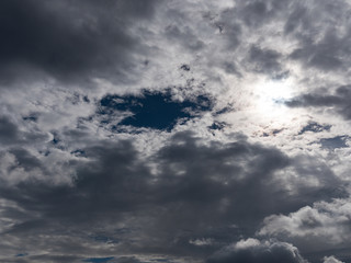 Obraz premium Beautiful white clouds in the blue sky