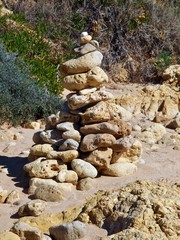 Pebbles pf stones at the beach, symbol for inner life balance in Zen meditation