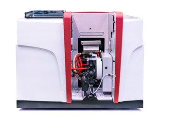 atomic absorption spectrometer for metal check volume in element by select & detect wavelength atom for industrial food pharmaceutical agriculture chemical & petrochemicals isolated with clipping path