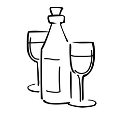 wine and couple wineglass, happy valentine day