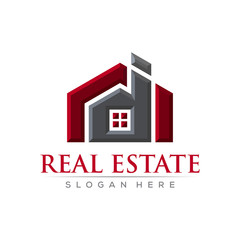 Fototapeta premium realestate bevel vector logo design template