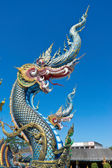 Fototapeta na wymiar Naga au Temple bleu Chiang raï