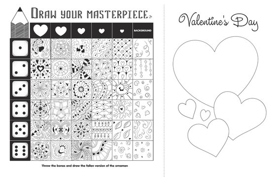  game zentangle elements Valentine black