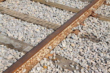 Track and stones