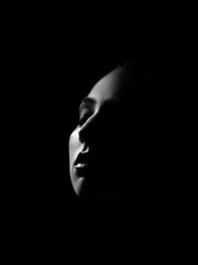 face in dark