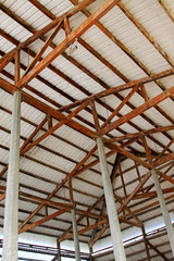 Obraz premium Wooden roof support