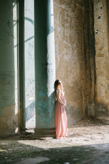 young woman in white dress