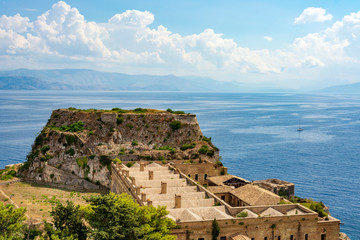 Fototapeta na wymiar View of Corfu old fortress, Greece