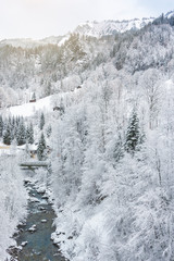Fototapeta na wymiar Winter scenery swiss alps