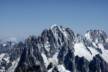 Widok z Aig. du Midi. Alpy Szwajcaria Europa - obrazy, fototapety, plakaty