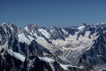 Widok z Aig du Midi. Alpy Szwajcaria, Europa