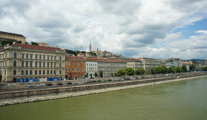 Scenic view, cityscape and the Danube river in Budapest, Hungary
