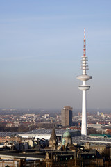 Blick vom Kirchturm der St. Michaelis Kirche über Hamburg