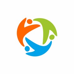 Abstract human figure logo design template vector illustration