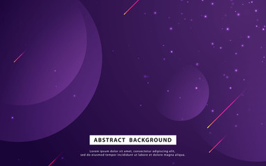 Purple abstract geometric background. Trendy circle light shape concept.