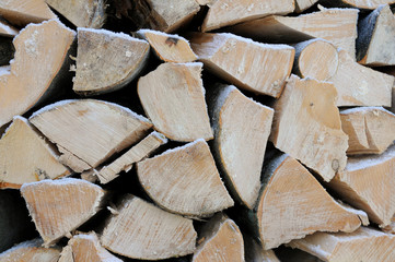 A pile of wood - close up