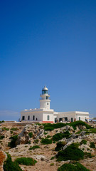 Fototapeta na wymiar Lighthouse in Cap de Cavalleria, Menorca island, Balearic Islands, Spain.