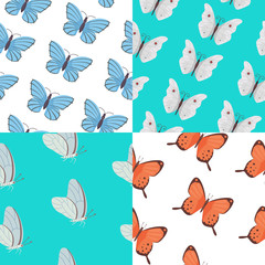 Butterfly seamless pattern vector. Summer butterflies background.