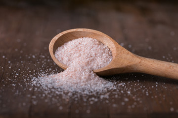 Himalayan Sea Salt Spilled from a Teaspoon