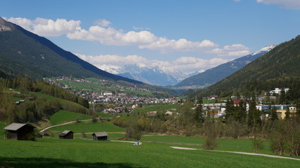 Fototapeta na wymiar Panoramic view of Stubaital – Fulpmes
