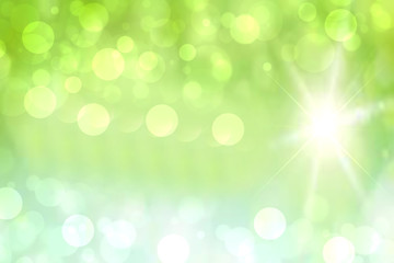 Obraz premium Abstract green illustration. Abstract delicate green light and gradient turquoise colorful spring or summer bokeh background. Beautiful texture.