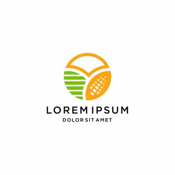 corn field farm vector logo icon download