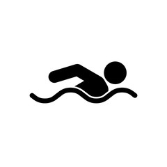 Swimming Man. Vector Icon