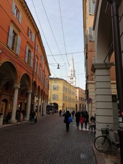 old town street in modena italy