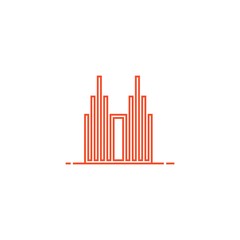 abstract building line art outline vector icon