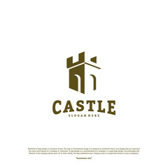 Castle logo design concept vector. Castle Tower logo Template Vector.