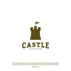 Castle logo design concept vector. Castle Tower logo Template Vector.