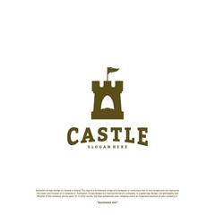 Castle logo design concept vector. Castle Tower logo Template Vector.