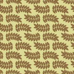 Seamless background with leaves. Vector illustration.
