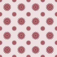 Seamless pattern with chamomile. Vector illustration.