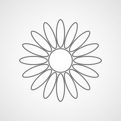 Gray chamomile icon. Vector illustration