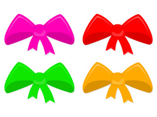 Set of color bows. Vector illustration