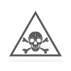 Skull and crossbones, warning icon. Vector illustration.