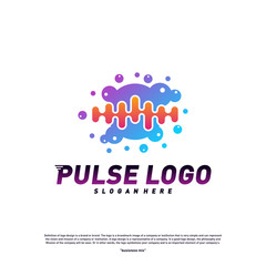 Colorful Pulse logo design concept vector. People Beat logo Template Vector.