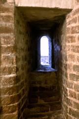 Fototapeta premium Moscow, 07/02/2019: entrance arch and ornaments on the inner walls of St. Basil's Cathedral, the world-famous Orthodox Church on red square, a Museum where it is allowed to photograph
