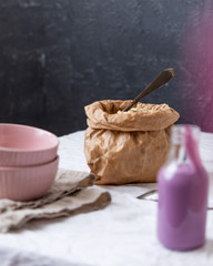 Homemade granola with nuts