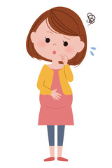 妊婦さん　困った表情