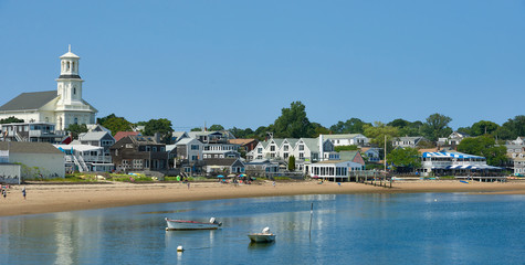 Cape cod Provincetown town view with beach