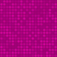 Abstract seamless pattern of small circles or pixels in purple colors