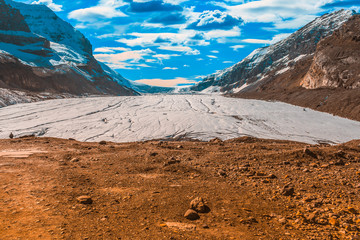 Receeding Glacier,NestledBetween Two Mountains