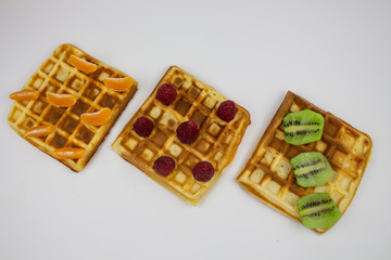 Waffle Put On Background,  Top View